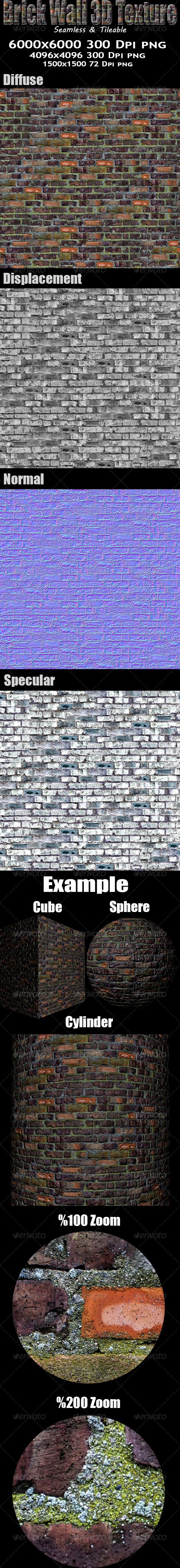 Brick Wall 3D Texture
