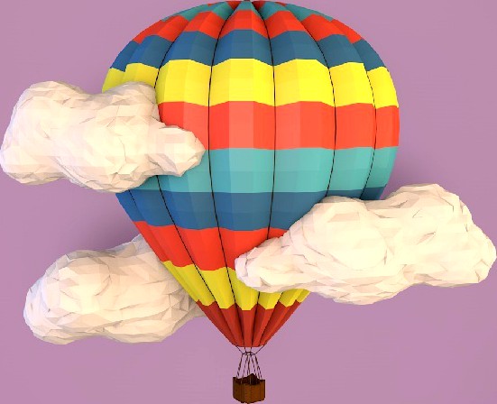 Low poly balloon