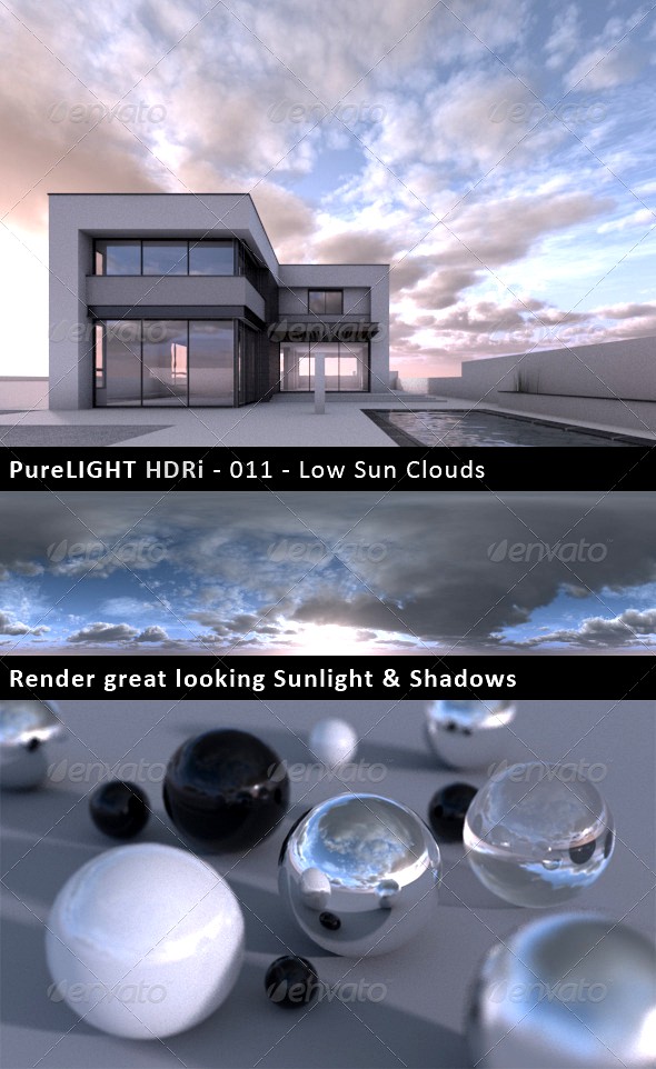 PureLIGHT HDRi 011 - Low Sun Clouds