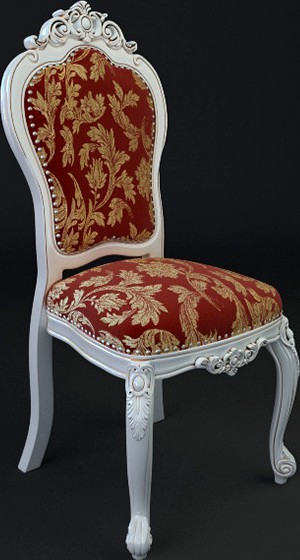 Antique Chair Brocade Armless
