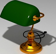 Realistic Vintage Banker&#x27;s Desk Green Lamp Model