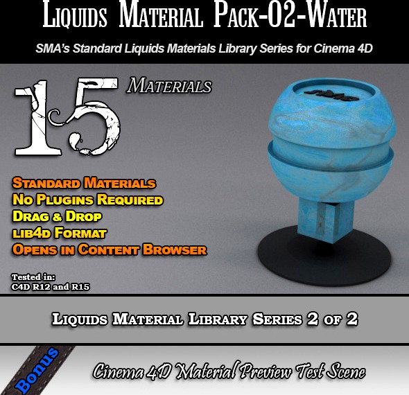 Standard Liquids Material Pack-02-Water for C4D
