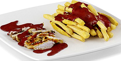 Chicken breast with french fries