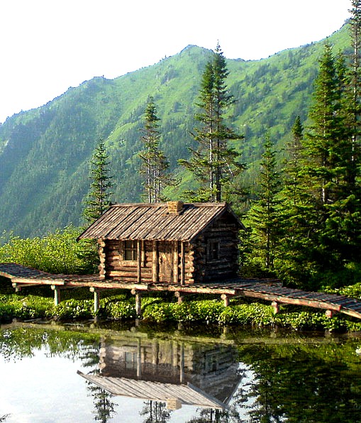 Old wooden siberian house