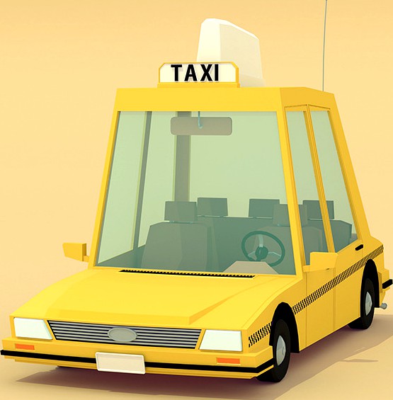 Low poly yellow cab