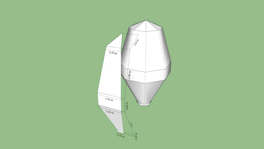 Globo aerostatico de papel doble cono