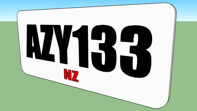 NZ License plate