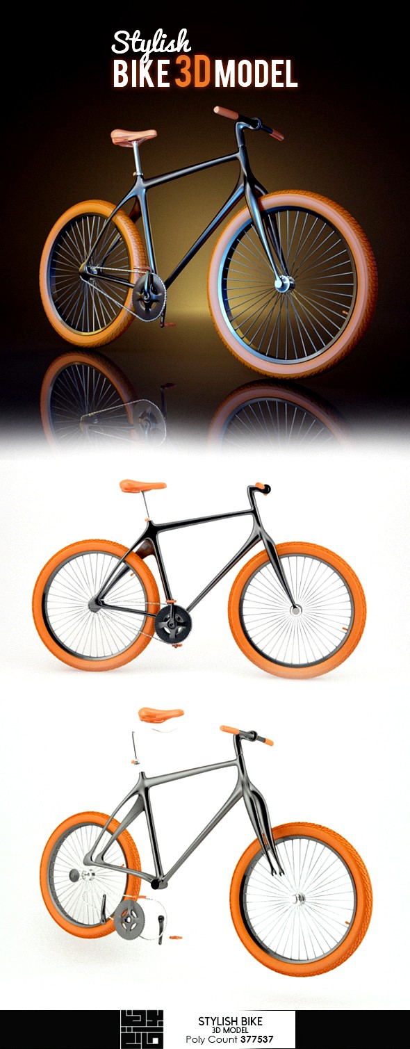 Stylish Bike 3D Model