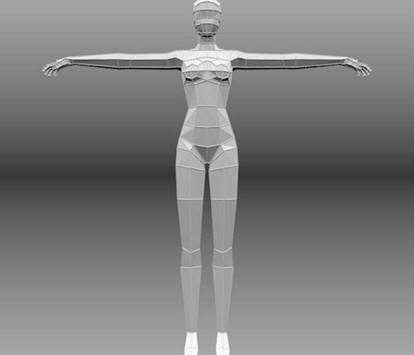 lowpoly female base mesh