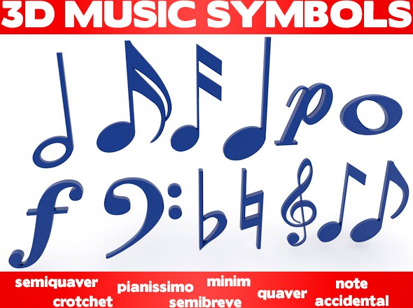 3D Music Symbols