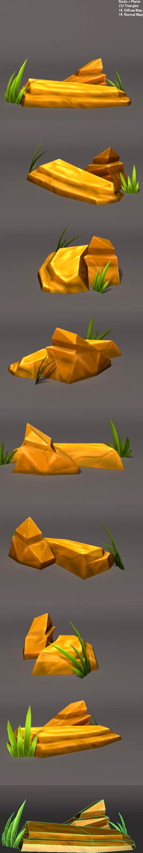 Low Poly Rocks and Plants