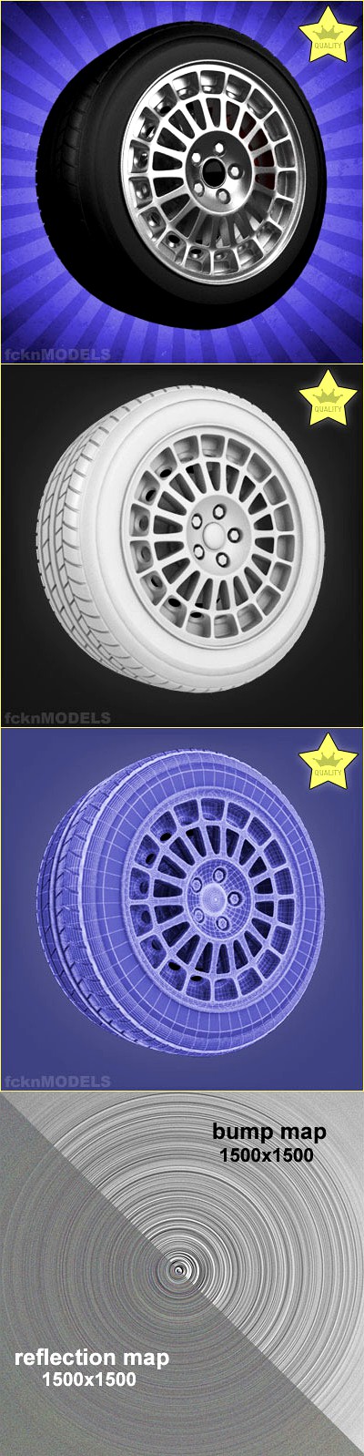 High detailed 3D model of car wheel 07