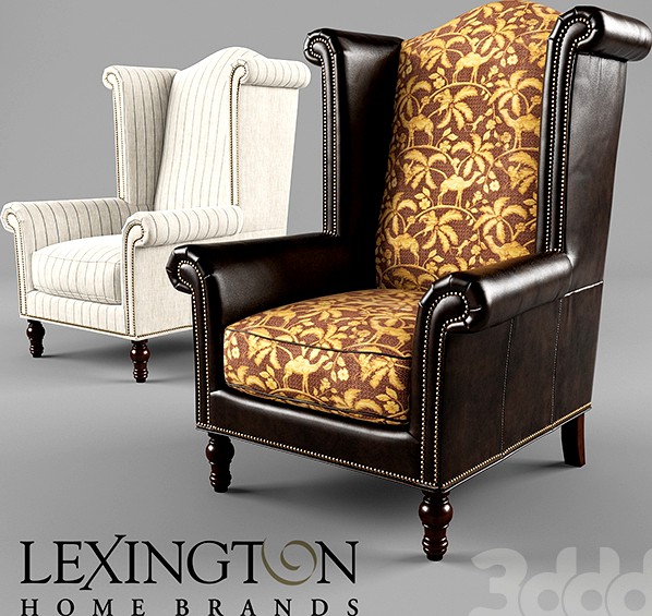 Kings Row Leather Wing Chair