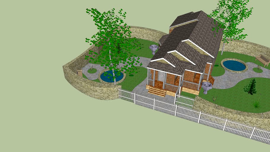 wooden bungalow + garden