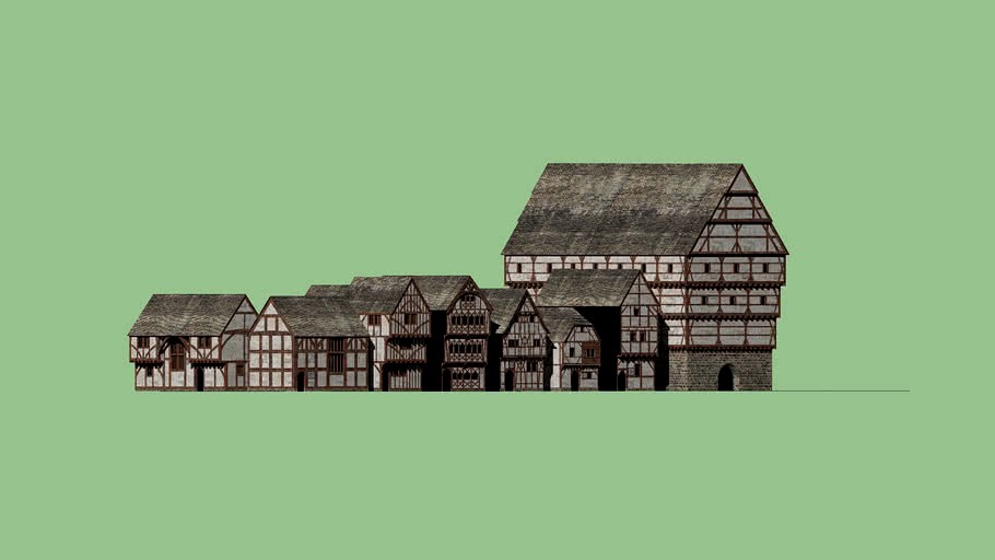 Medieval timber framed houses from Germany, England and France