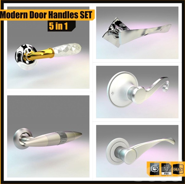 Modern Door Handles Set ::: 5 in 1