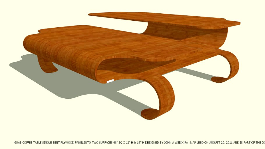 TABLE CRAB COFFEE PLYWOOD DESIGNED BY JOHN A WEICK RA & AP LEED