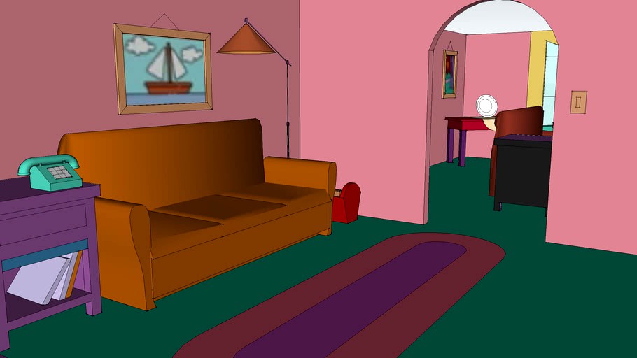 Simpsons' TV and Living Room