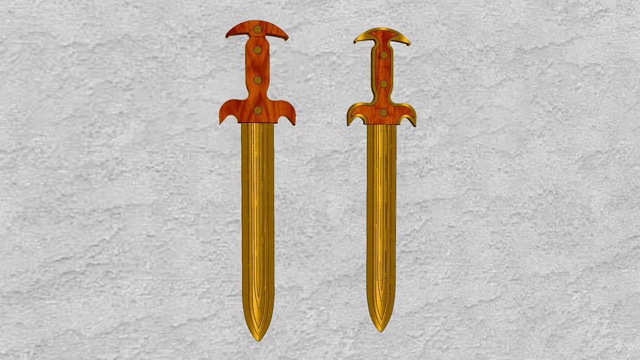 History of the Sword - Late Bronze Age (1,200 BCE) Mycenaean Flange Hilt Short Sword - Version 2