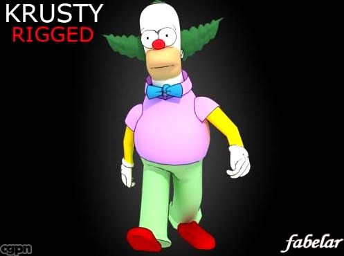 Krusty rigged3d model