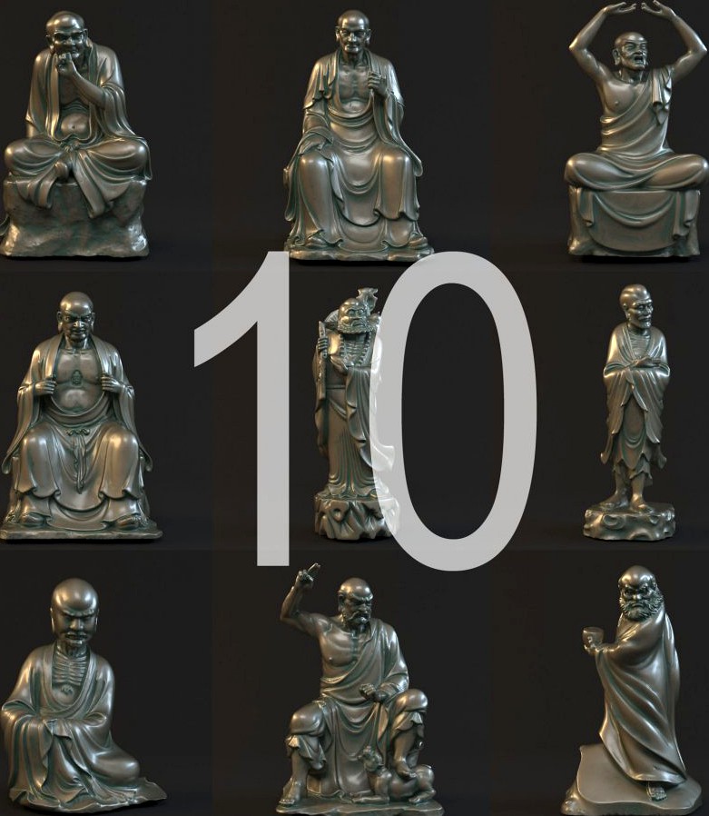 10 Buddist arhat3d model