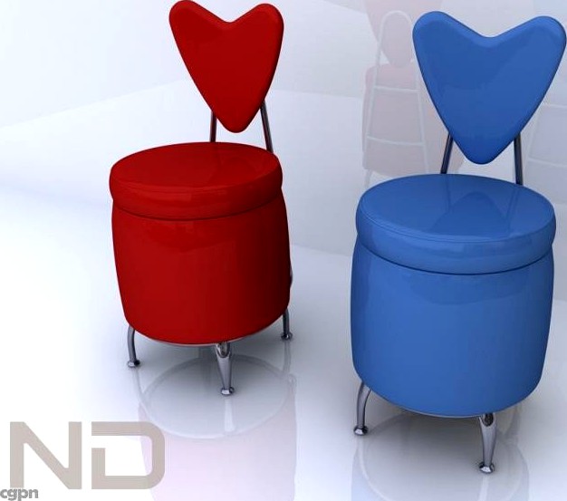 HEART PUFF CHAIR3d model