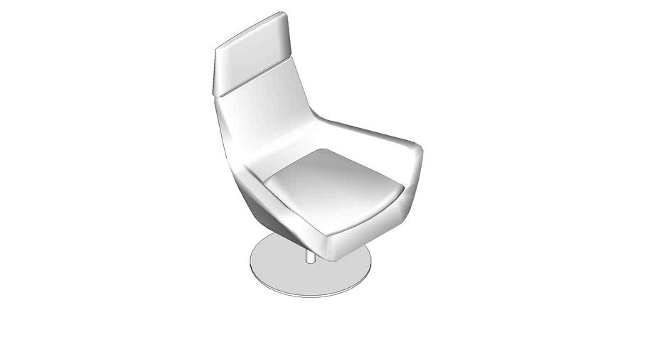 HighTower Happy High Back Lounge Chair - Round Swivel Base