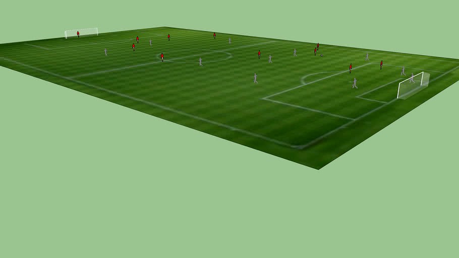 Football Pitch With Players