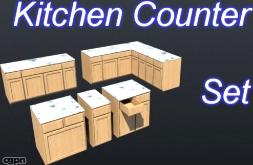 Kitchen Counter Top Set 0013d model