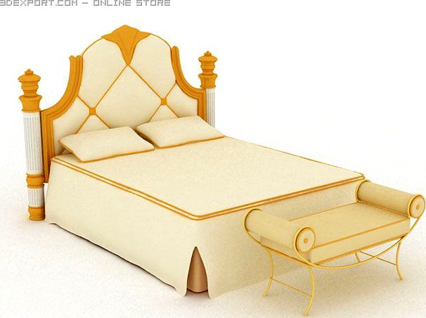 Classic bed_3 3D Model