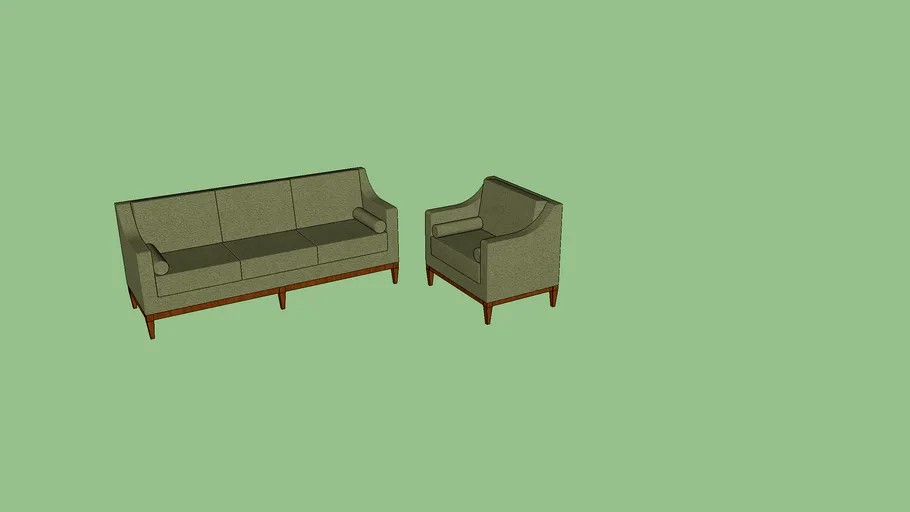 Mid-Century Couch and Chair Set