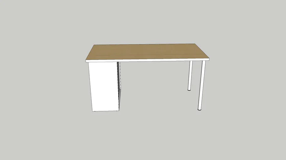 Simple desk with side storage