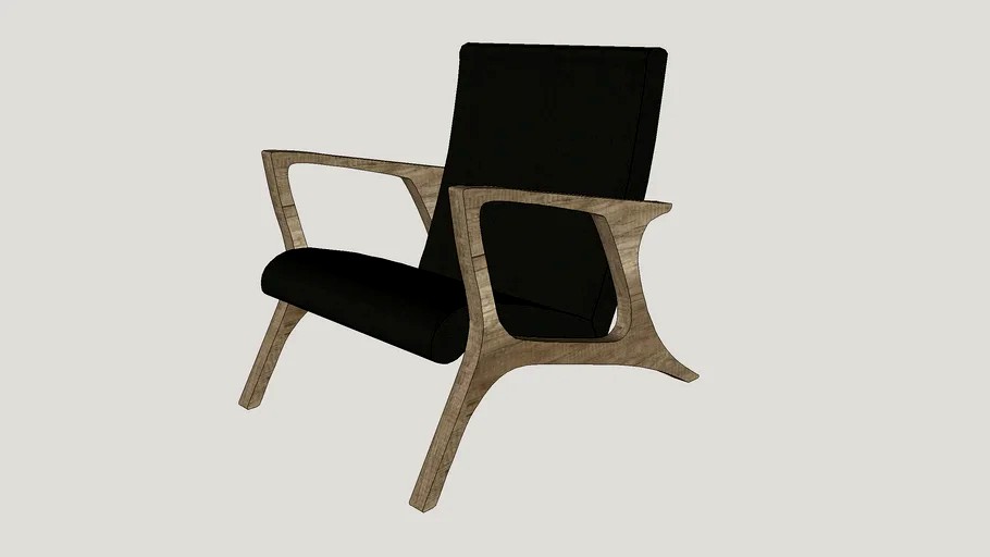 Noir CFC Modern Leather Wood Armchair