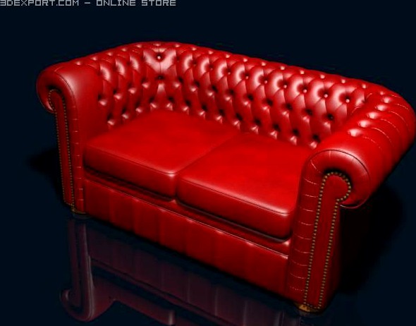 Red Sofa 3D Model