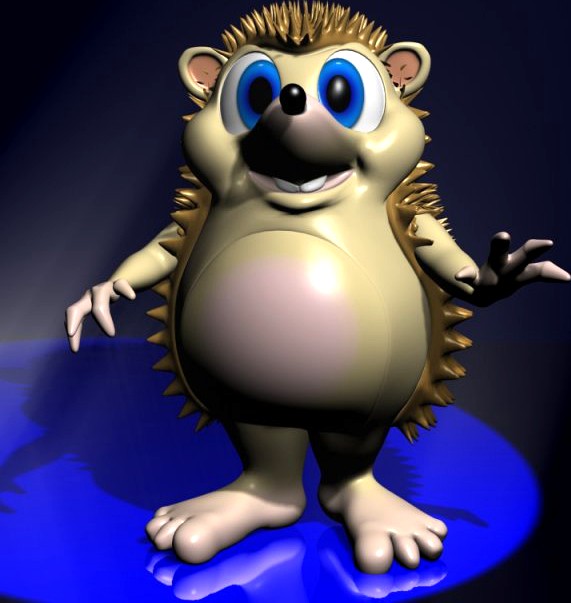 Cartoon Hedgehog Rigged 3D Model