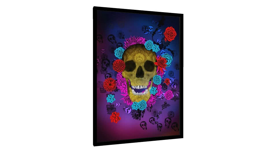 Quadro Flowers Skull - Galeria9, por Farago