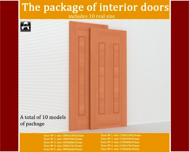 The package of  interior doors 3D Model