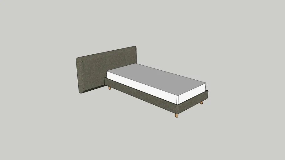 Plano single bed with headboard W