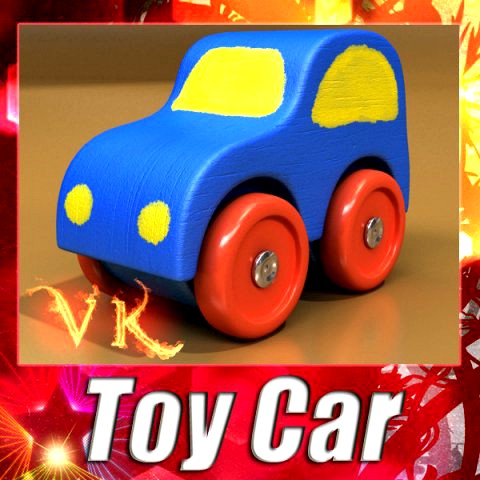 Wooden Toy Car 3D Model