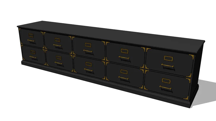 Black cabinet with ten drawers