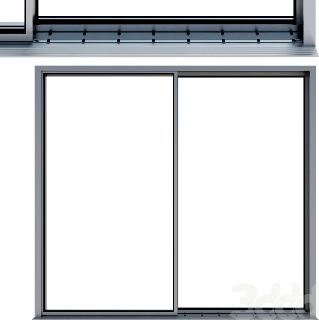 Minimal frame window 01, 2,5 m Hight, sliding panels