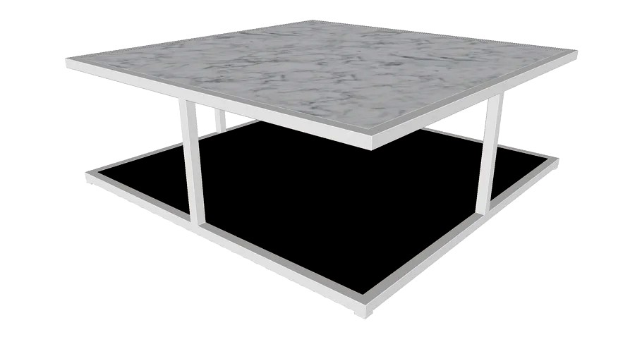 Ann Coffee Table in White Marble and Wenge by Modloft