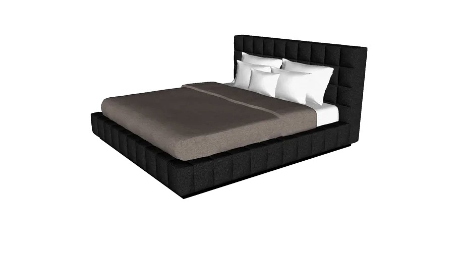 Thompson King Bed in Dark Slate Fabric by Modloft