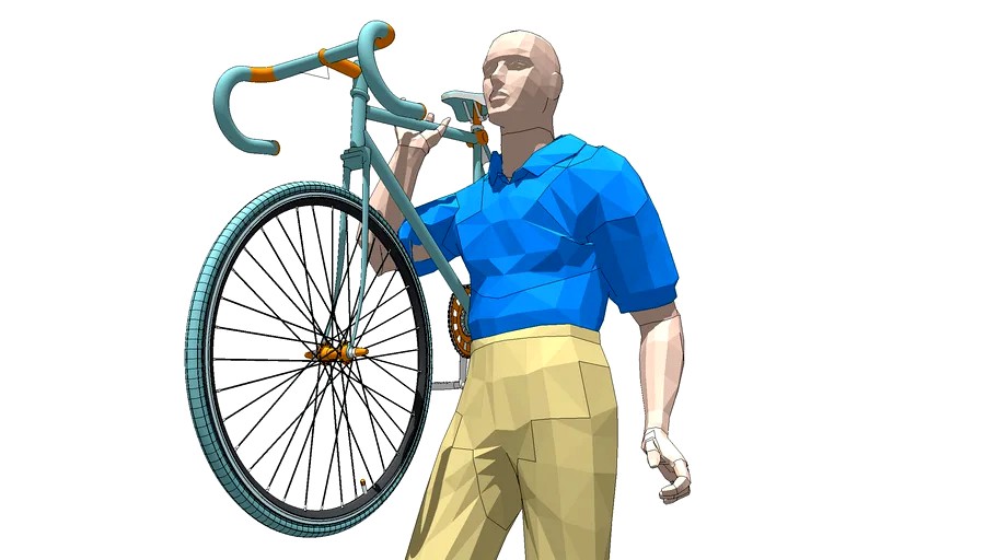 Man carrying bike