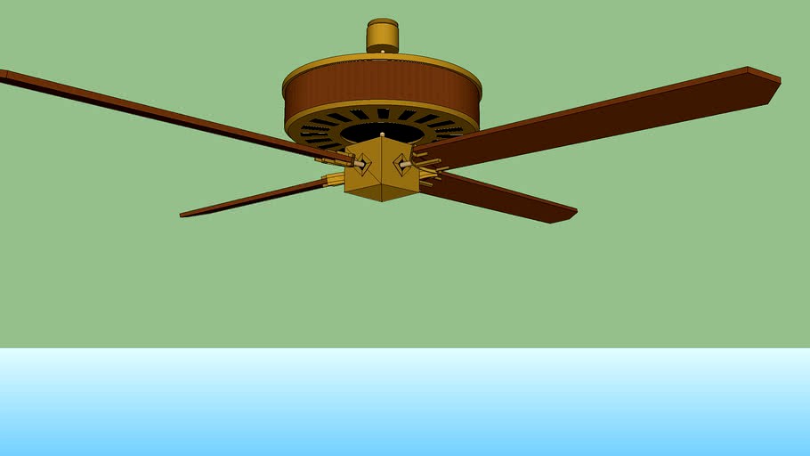 wood and bronze fan