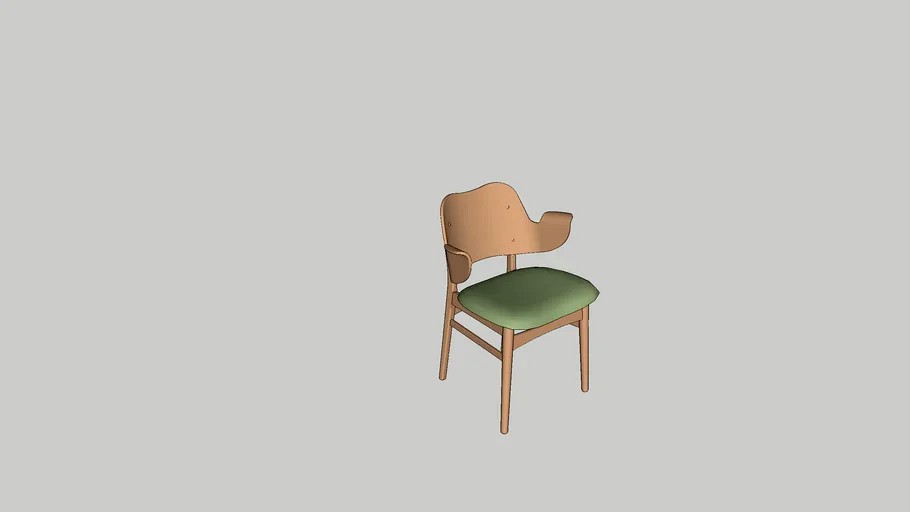 Gesture Chair, oiled oak/sage green - Warm Nordic - design by Hans Olsen, 1957