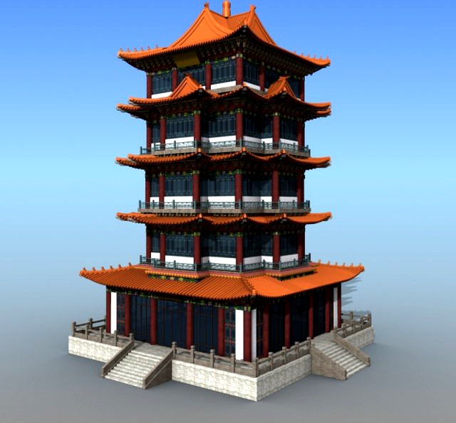 Chinese Building 15 3D Model