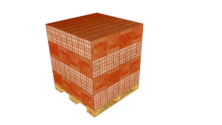 BRICKS PALLET FOR INTERIOR WALLS WITH TRANSPARENT PVC FILM COVER BLOCK 12X25X25 CM