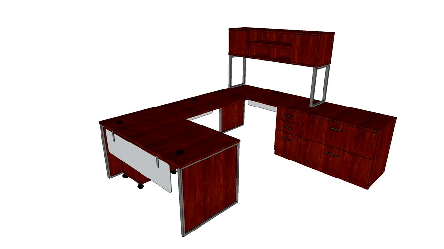 OFM Fulcrum Series Office Furniture Set, 60' U-Shaped Desk