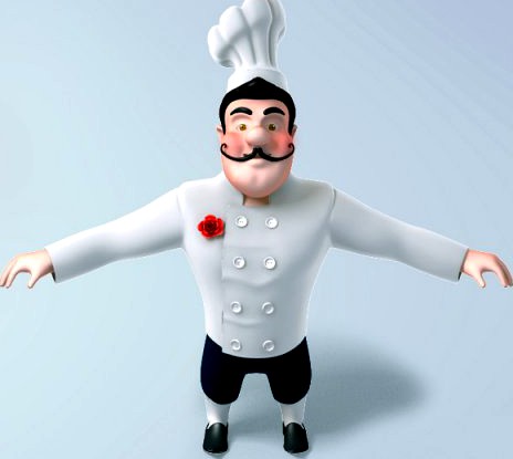 Chef cartoon 3D Model